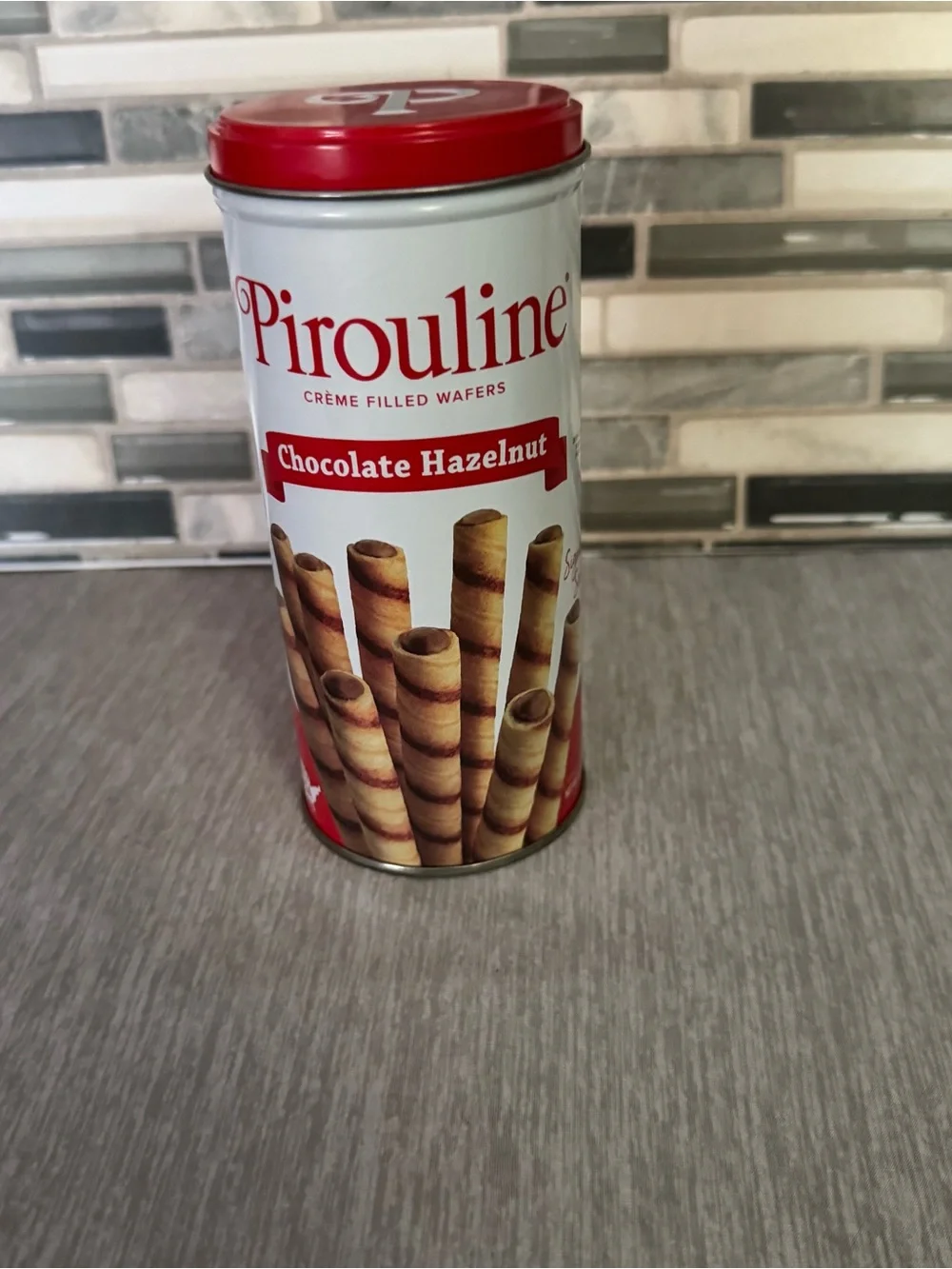 Pirouline Wafer Empty Collectible Storage Decor Tin Canister